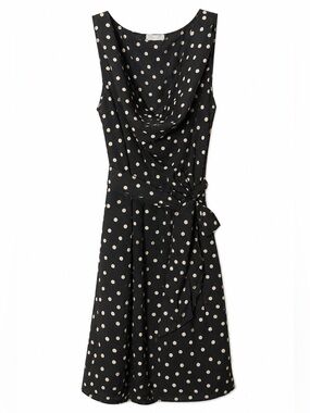 Promod Black Dress with White Polka Dots